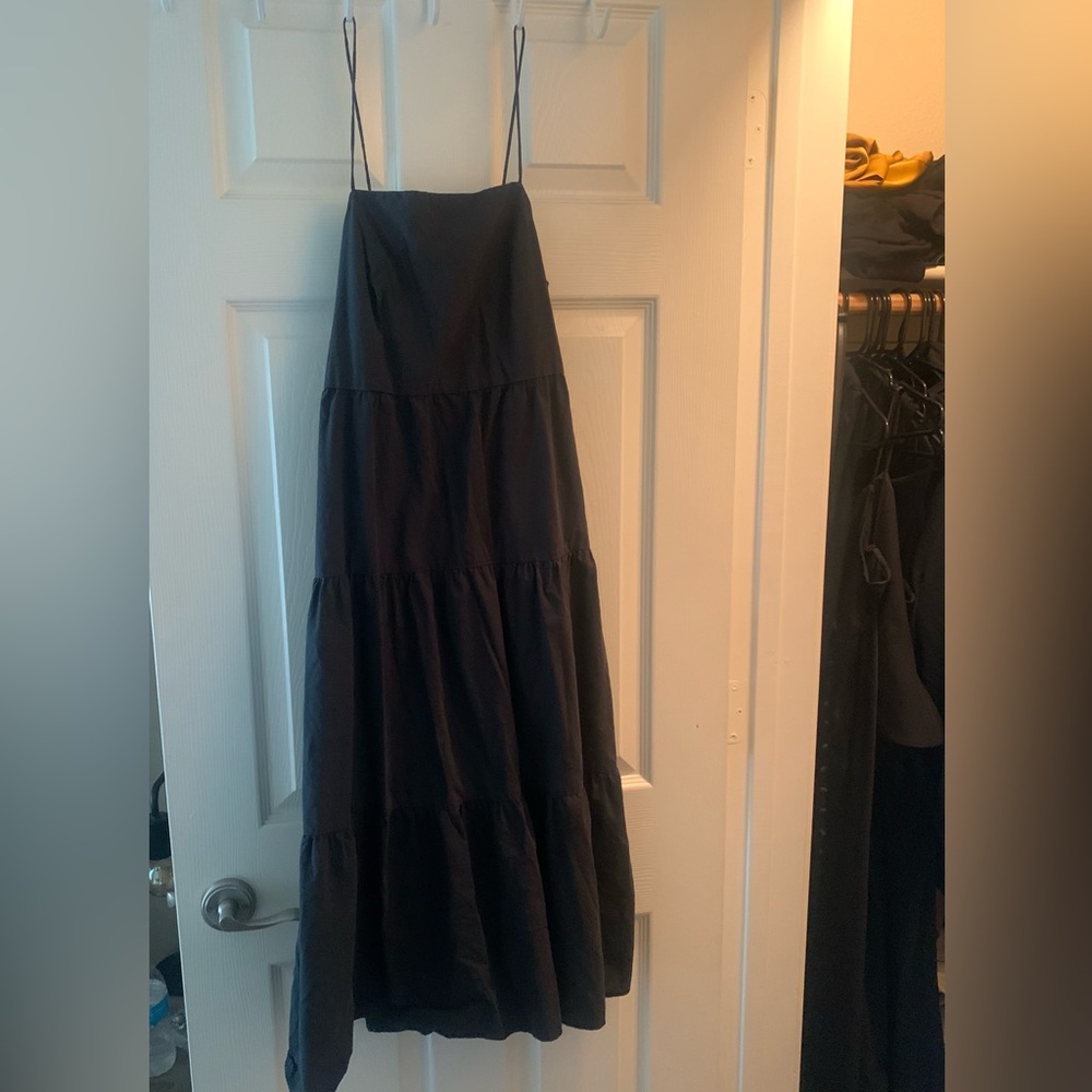 Rails poplin dress tie up back